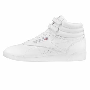 Reebok Freestyle Hi Turnschuhe Damen - Weiß/Silber - DE 063-NQZ